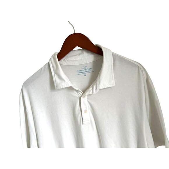 Vineyard Vines Edgartown Polo Shirt White Cotton Short Sleeve Summer Golf Size X - Picture 4 of 6